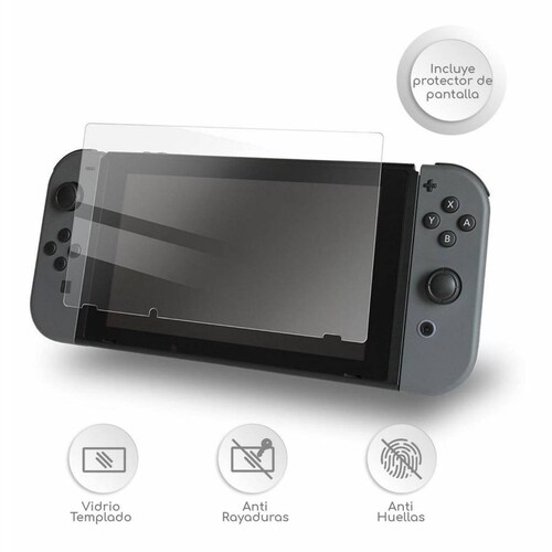 Carcasa Lenfech Nintendo Switch 2 En 1 Estuche y Cristal Templado Azul