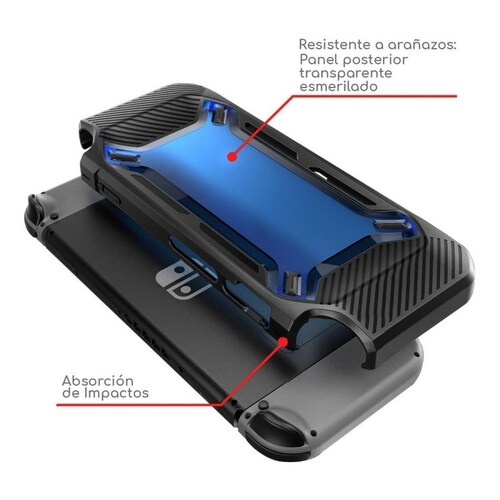 Carcasa Lenfech Nintendo Switch 2 En 1 Estuche y Cristal Templado Azul