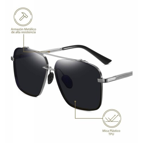 Lentes de Sol Hypson para Hombre modernos Unitalla Gris oscuro