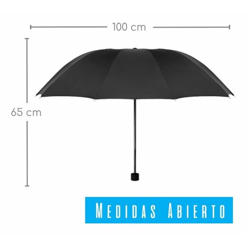 Paraguas Canotagio automatico y amplio para sol y lluvia Negro