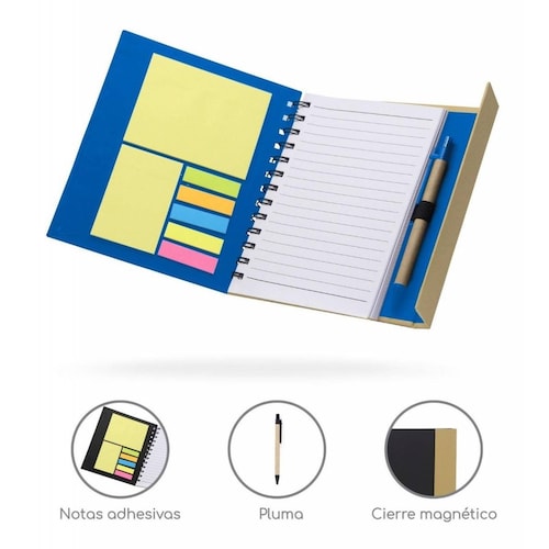 Libreta Ofidosel Cuaderno de Apuntes Con Notas y Organizador Azul