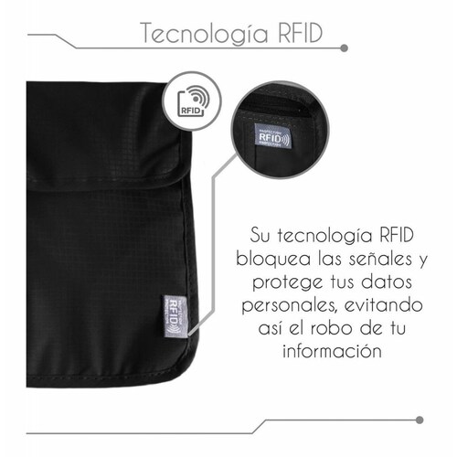 Porta Documentos Vazma para Viaje, Porta Pasaporte con Rfid Negro