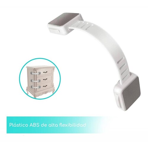Set de 2 Seguros Tiernelle para Puertas Bebes Seguros para Cajones Blanco