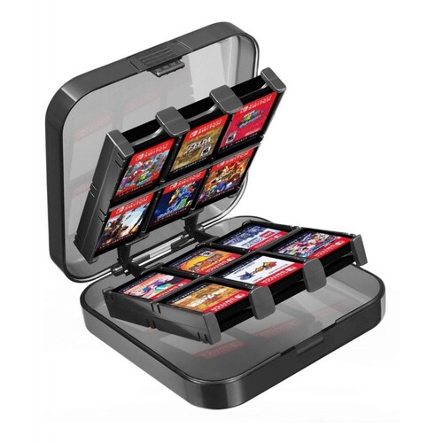 Estuche Lenfech Case Porta Cartuchos 24 Juegos Nintendo Switch Negro