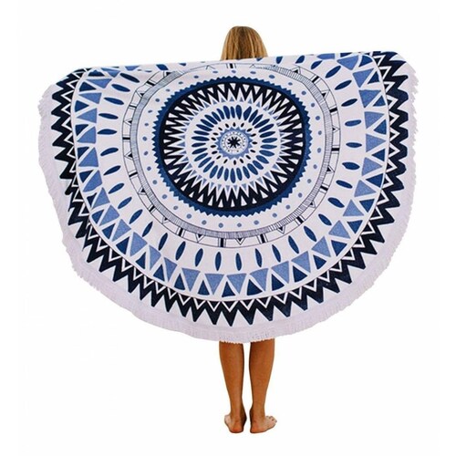 Toalla Canotagio Mandala de Microfibra para yoga Playa Meditación Blanco