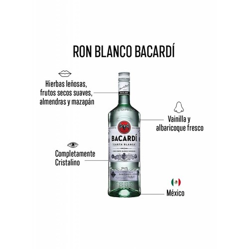 Caja de 12 Ron Bacardi Carta Blanca 750 ml 