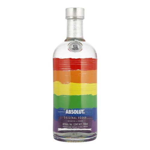 Caja de 12 Vodka Absolut Rainbow 750 ml 