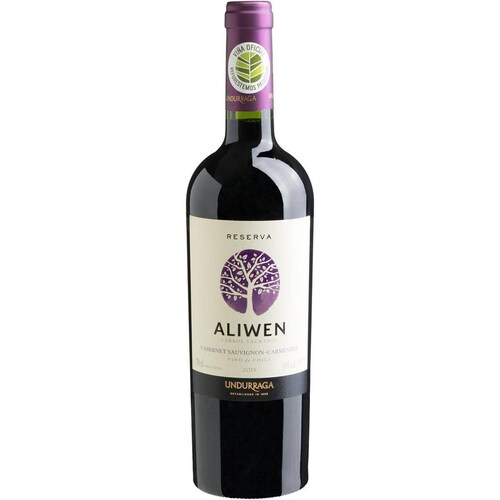 Caja de 12 Vino Tinto Undurraga Aliwen Reserva Cabernet Sauvignon Carmenere 750 ml 