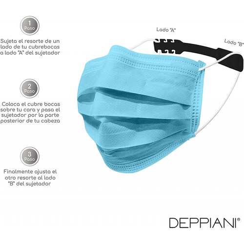 Extensores Deppiani para cubrebocas Negro