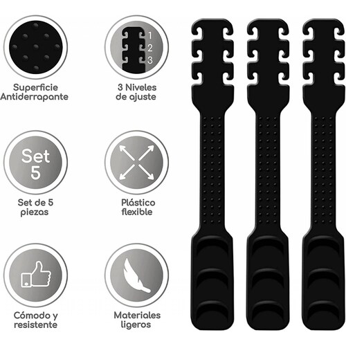 Extensores Deppiani para cubrebocas Negro