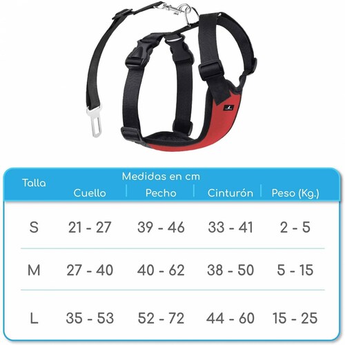 Arnés Mascretta para Perro con Cinturón de Seguridad para Auto 