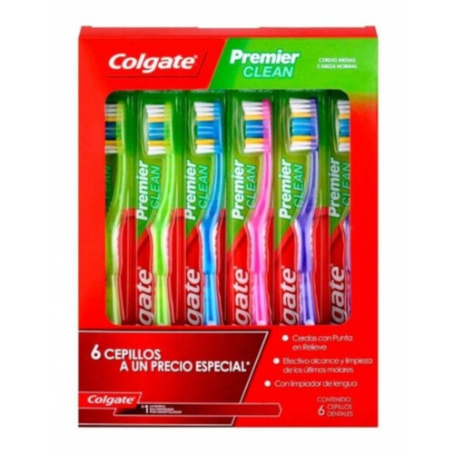 Pack de 8 Cepillo Dental Colgate Premier Clean de 6 piezas 