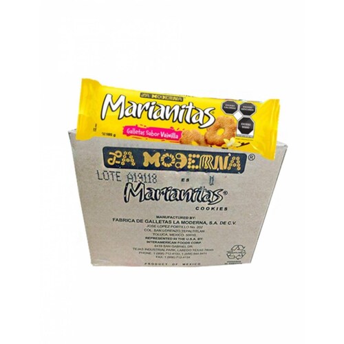 Pack de 20 Galletas La Moderna Marianitas Vainilla de 185 gr 