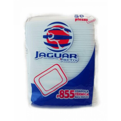 Pack de 10 Charola Térmica Desechable Jaguar #855 de 50 Pzas 