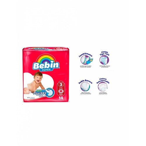 Bebin Smarty Pack de 6 Pañal mediano Bebin Super de 14pzas