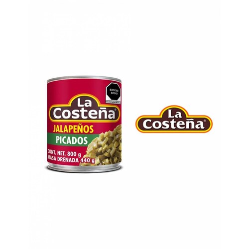 Pack de 12 Chiles jalapeños picados La Costeña de 800g 