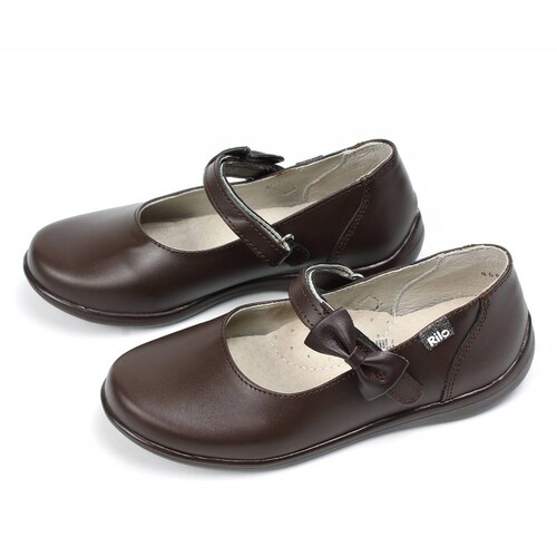 Zapato escolar de niña Rilo 1712-150 café