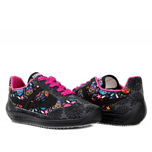 Tenis Panam para dama 90018-0181 Negro Rosas (26-31)