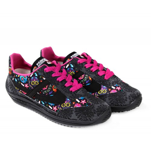 Tenis Panam para dama 90018-0181 Negro Rosas (26-31)