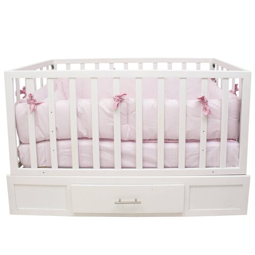 Juego de Cuna Cary Pink Flowers 70x130 cm Rosa claro
