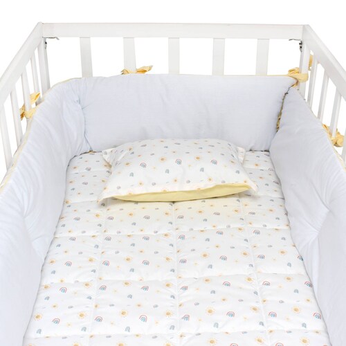 Juego de Edredon para Cuna Cary Sunshine&Rainbow 95x140 cm, Amarillo