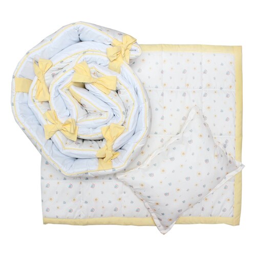 Juego de Edredon para Cuna Cary Sunshine&Rainbow 95x140 cm, Amarillo