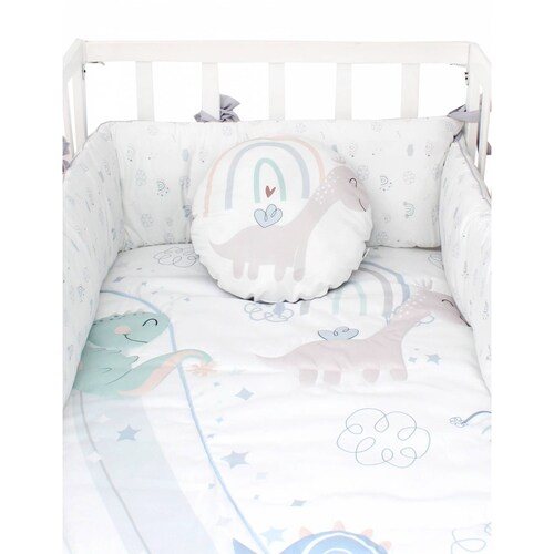 Juego de Edredon para Cuna Cary Dinos 70X130 cm, Gris