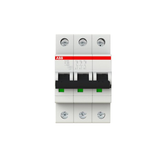 INTERUPTOR TERMOMAGNÉTICO ABB 2CDS253001R0204 S200 3P C 20A
