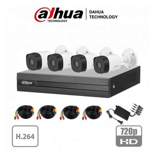 Kit DVR 1080p Lite 4CH / 1 IP + 4 Cámaras 720p 20M IR IP67