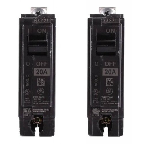 2 X GE THQB1120 INTERRUPTOR T ATORNILLABLE 1P 20A 1