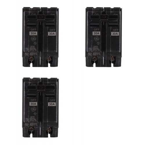 3 X GE THQL2130 INTERRUPTOR T ENCHUFABLE 2P 30A 120/240V
