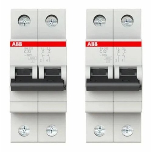 2 X ABB 2CDS212001R0324 INTERUPTOR MINIATURA SH200 2P C 32A