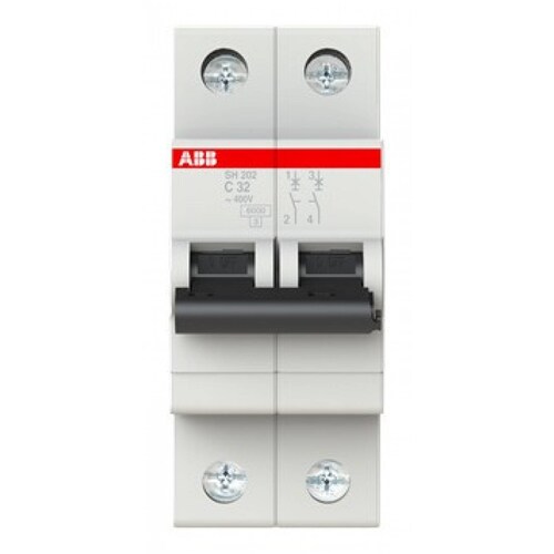 2 X ABB 2CDS212001R0324 INTERUPTOR MINIATURA SH200 2P C 32A
