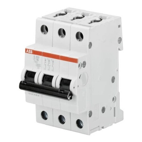 3 X ABB 2CDS253001R0164 INTERUPTOR MINIATURA S200 3P C 16A