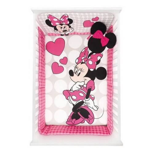 Set Edredón Para Cuna De Bebe 6 Pzas 100x145cm Chiqui Mundo Minnie