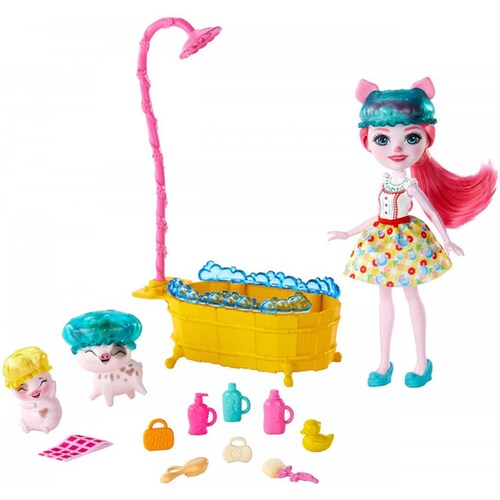 Enchantimals Petya Pig & Nisha Hora Del Baño