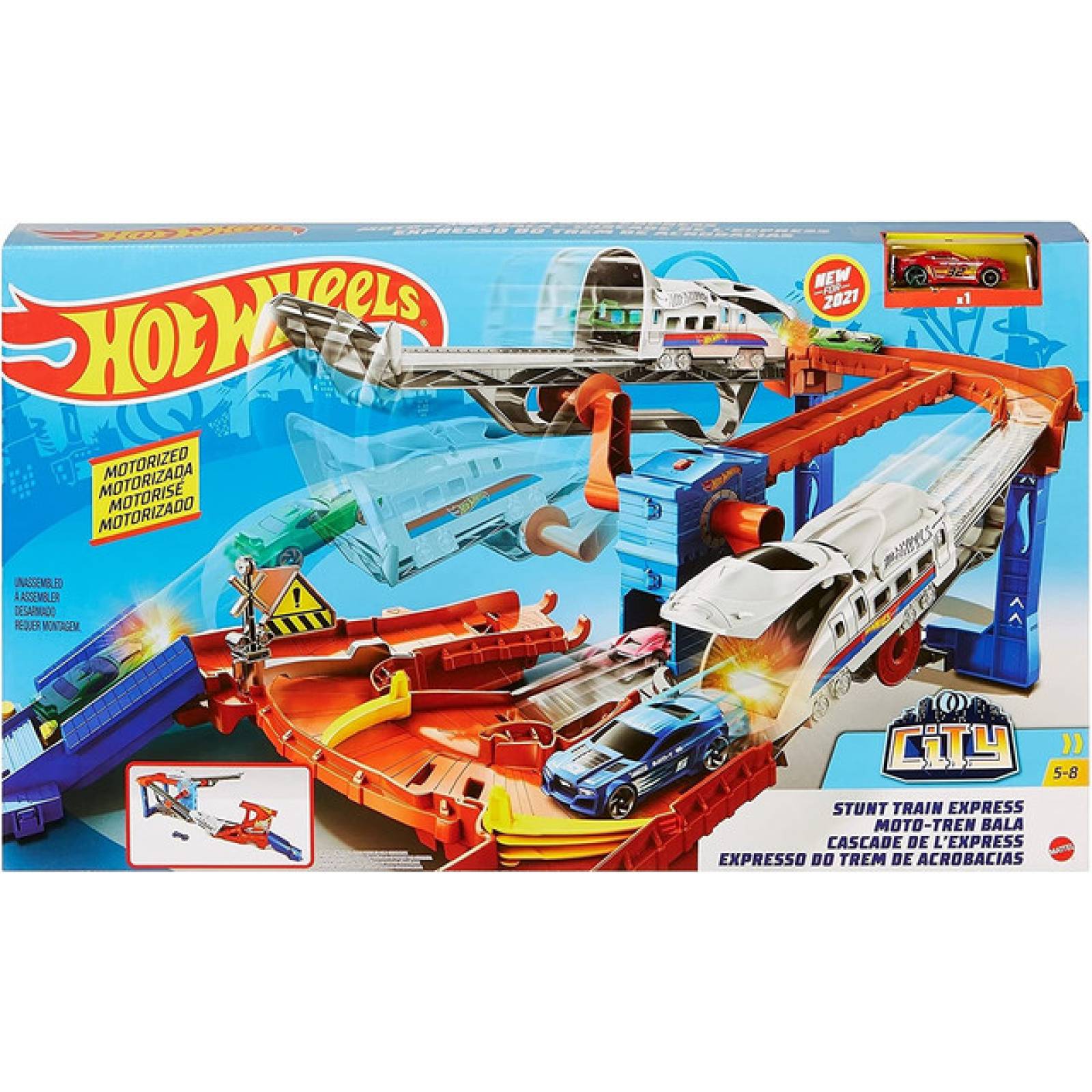 Tren Pista Hot Wheel Motorizada Hot Wheels City Pista Moto Tren Bala