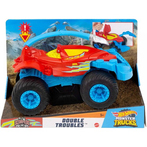 Hot WHEELS MONSTER TRUCKS SCORPEDO DOUBLE TROUBLES 1:24