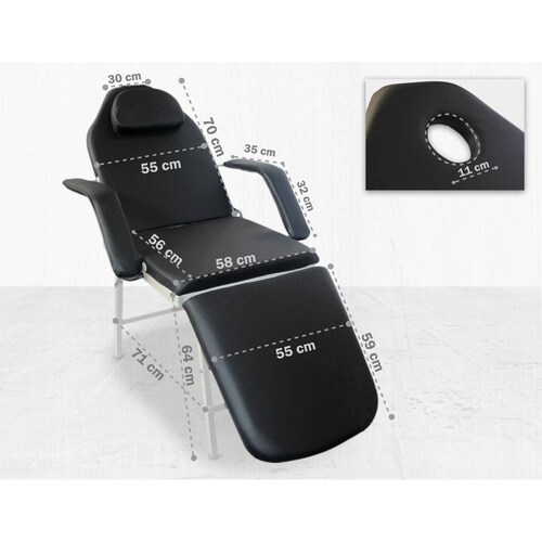 Silla Faciales Cama Camilla Sillon Spa Masaje Negro