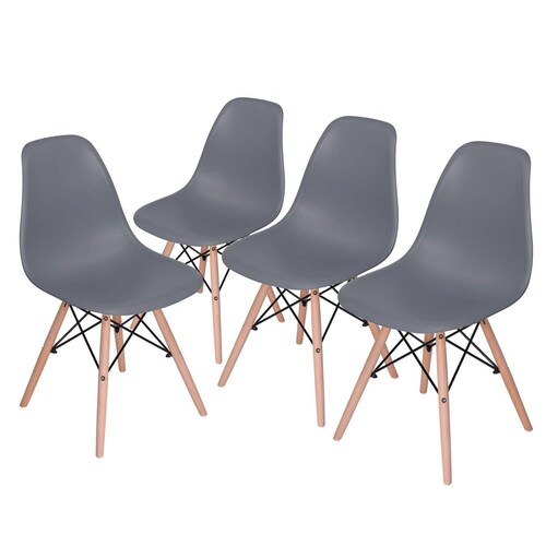 Sillas Eames Silla Minimalista Moderna Paquete de 4 Gris