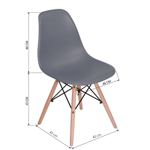 Sillas Eames Silla Minimalista Moderna Paquete de 4 Gris