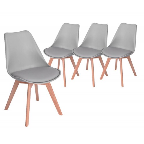 Silla Eames Hood Sillas Frankfurt Paquete de 4 Moderna Gris