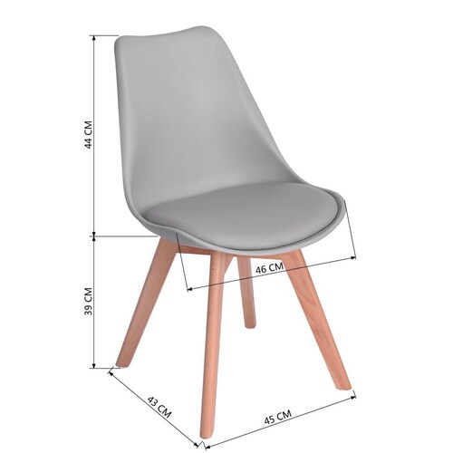 Silla Eames Hood Sillas Frankfurt Paquete de 4 Moderna Gris