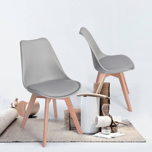 Silla Eames Hood Sillas Frankfurt Paquete de 4 Moderna Gris