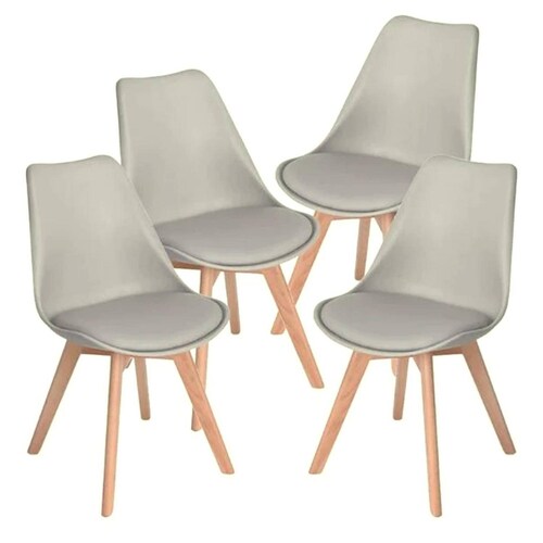 Silla Eames Hood Sillas Frankfurt Paquete de 4 Moderna Gris