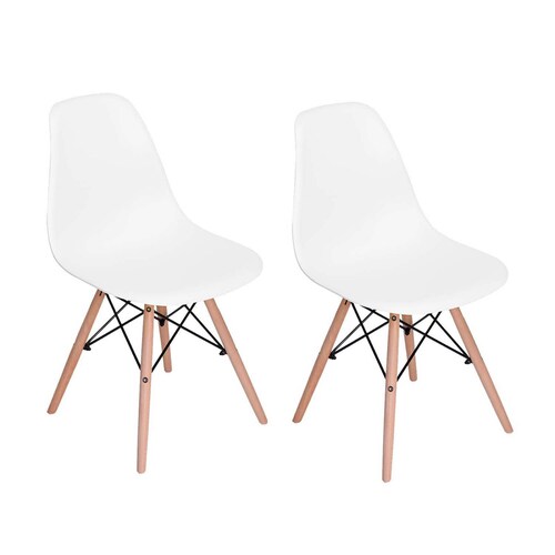 Silla Eames Madera Comedor Oficina Blanco