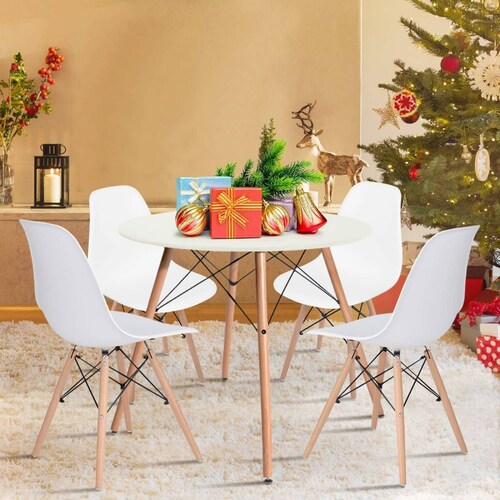 Silla Eames Madera Comedor Oficina Blanco