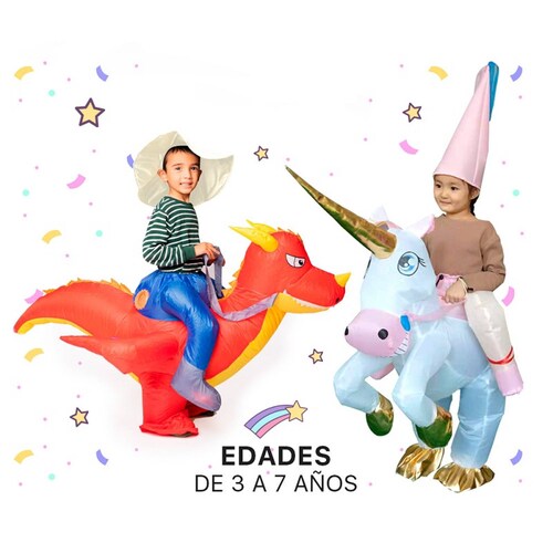 Disfraz inflable infantil toda ocasión halloween talla 3 a 7 años - Dragón & Pony