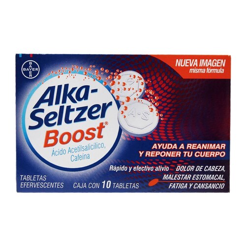 ALKA SELTZER BOOST 0.500/0.065 GR CAJA 10 TABLETAS