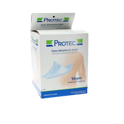GASA PROTEC EST 10X10 CM CAJA 100 SOBRES